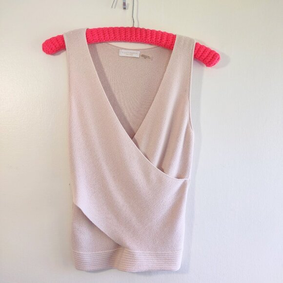 Ramy Brook Cashmere Blend Knit Wrap Top Sleeveless Pink Blush Women's Small - Picture 3 of 10